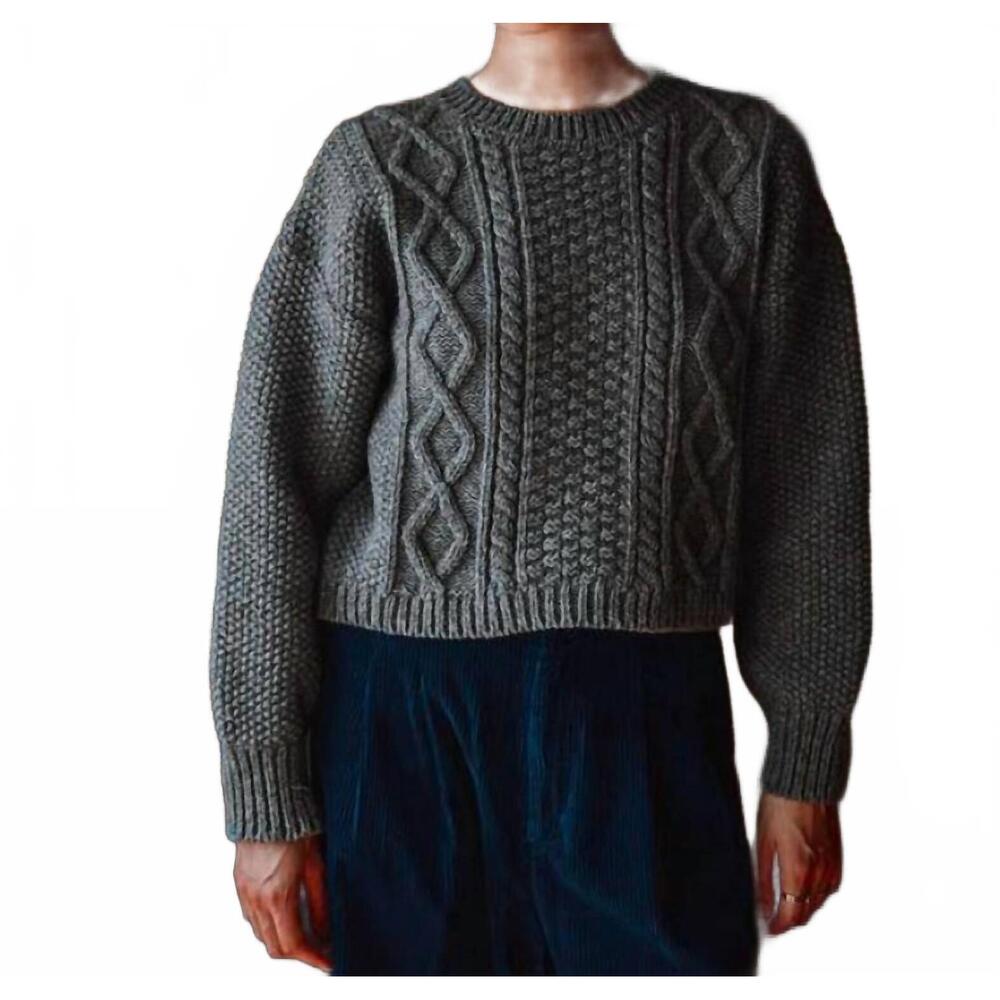 NEW L'ENVERS paola cable sweater in ash grey